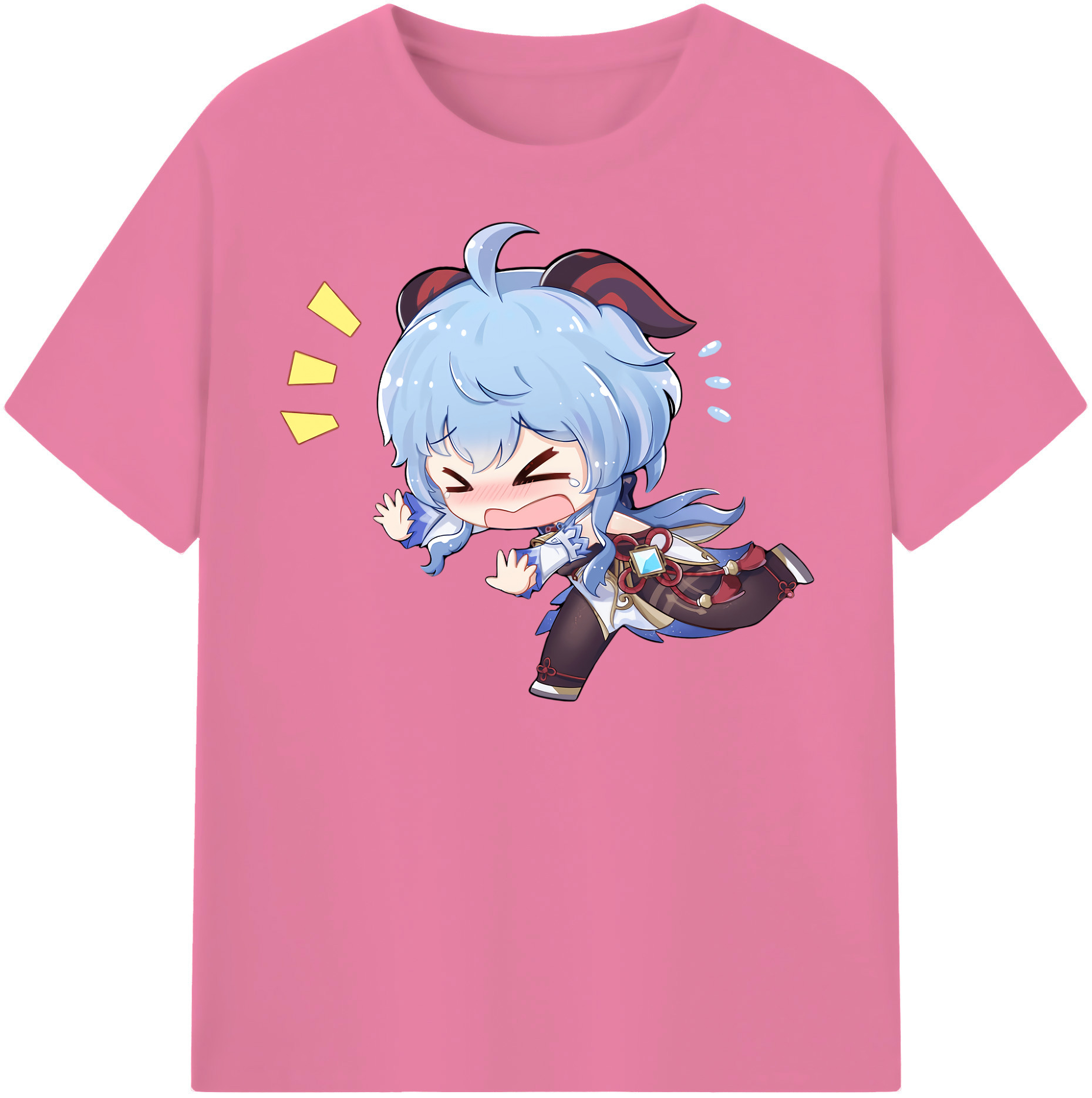 げんし神 甘雨 かんう genshin Ganyu 綿100％半袖Tシャツ（フロントプリント）